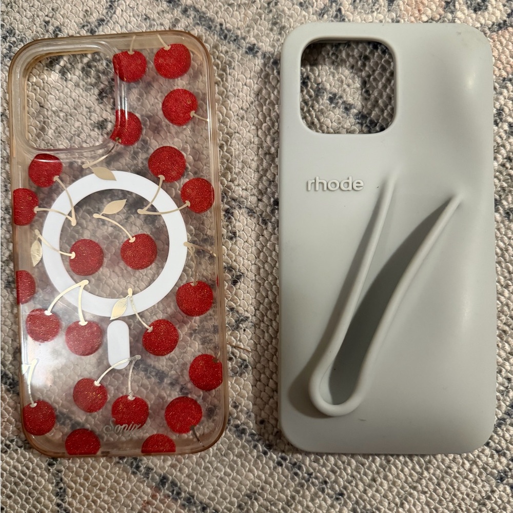 RHODE Light Gray Phone Case + CHERRY CASE